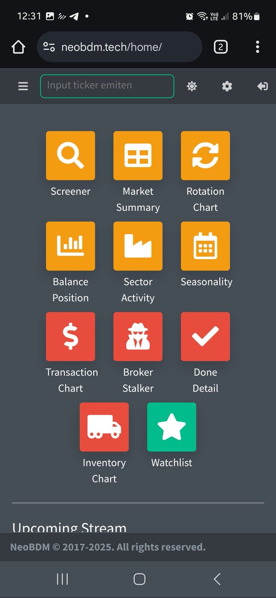 Gieehad's tweet photo. Tutorial NeoBDM Aplikasi Web untuk membuat Watchlist Emiten Mingguan, Memanfaatkan 'bandarmology' dan momentum untuk Day Trading

A Thread https://t.co/wIibXaIlSu