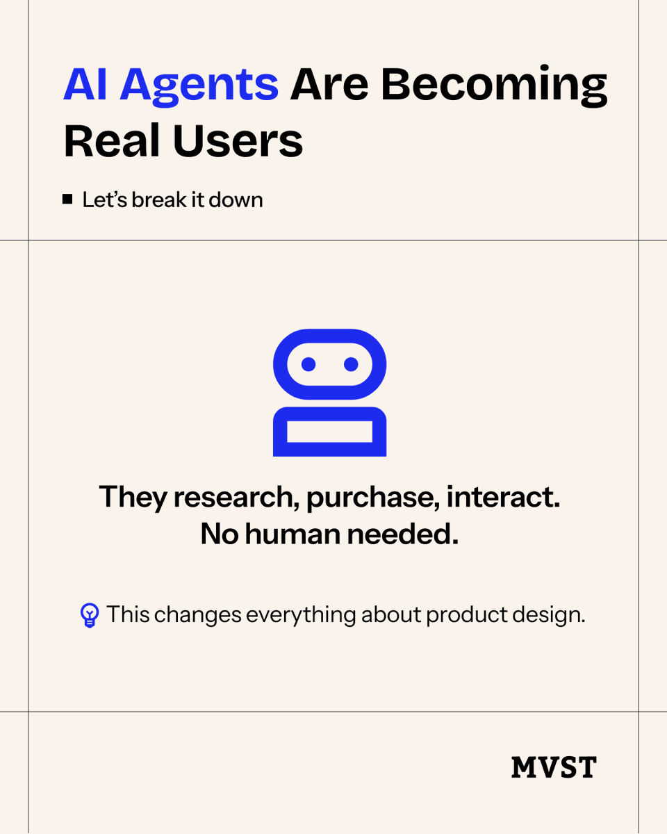 MVSTDigital's tweet photo. 🧠Who will you be designing for in 5 years?
Humans or AI agents?
Join our Roundtable and Sign up here: https://t.co/vzoI76hTff
#AIDesign #FutureOfDesign #HumanCenteredDesign #AIUX #DesignForAI #MVSTInsights https://t.co/nGc9hlG9RI