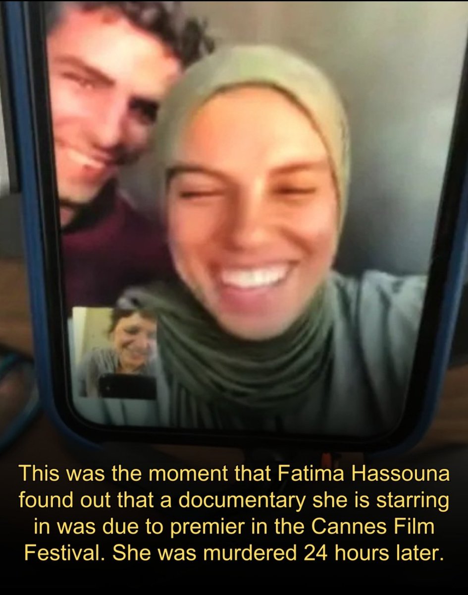 JulianSayarer's tweet image. This is now the Israeli policy for successful Palestinian women the second they become successful, yet none of the "feminists" have a word to say for Fatima Hassouna.