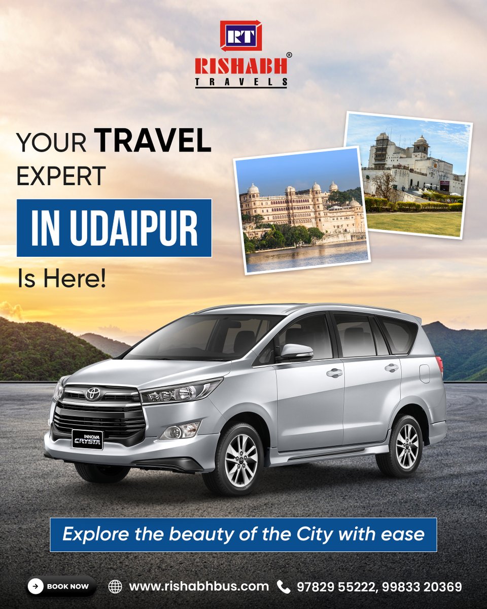 rishabhbus's tweet photo. Your Perfect Travel Partner for an Unforgettable Udaipur Trip!
From royal palaces to serene lakes, explore every corner of Udaipur with comfort, care, and local expertise. 
📞: +91-9983320369
📧: info@rishabhbus.com
🌐: https://t.co/cszlCuUDfJ
#udaipurtravels #udaipurtrip https://t.co/kA1lTatEUL