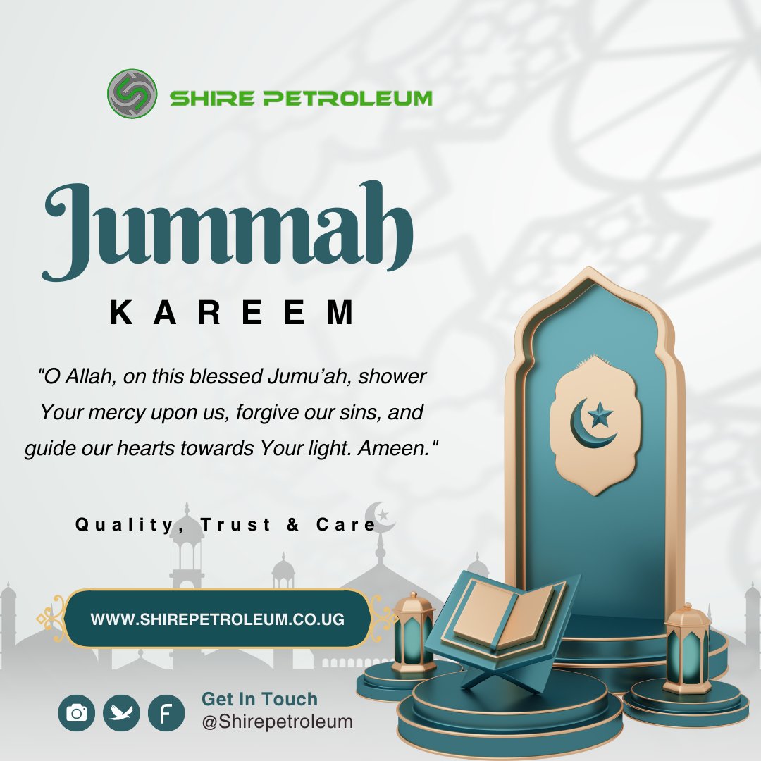 Wishing you a blessed Jummah filled with peace, mercy, and light. Jummah Kareem from all of us at Shire Petroleum.
#jummamubarak #ShirePetroleum