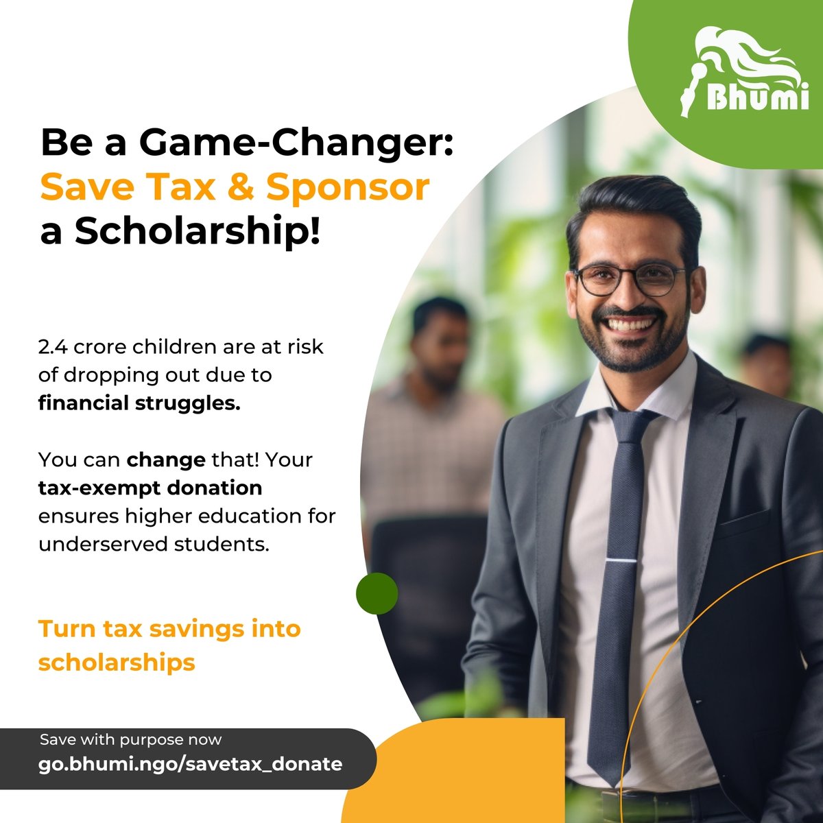 BhumiOrg's tweet image. ⏰Just a few days left to turn your taxes into transformation.

✨ Double the impact. One smart move. Donate today at go.bhumi.ngo/savetax_donate

#SaveTax #DonateForEducation #BhumiScholarships #EmpowerThroughEducation #BrightFutures #TaxSavingWithImpact #Bhumi
