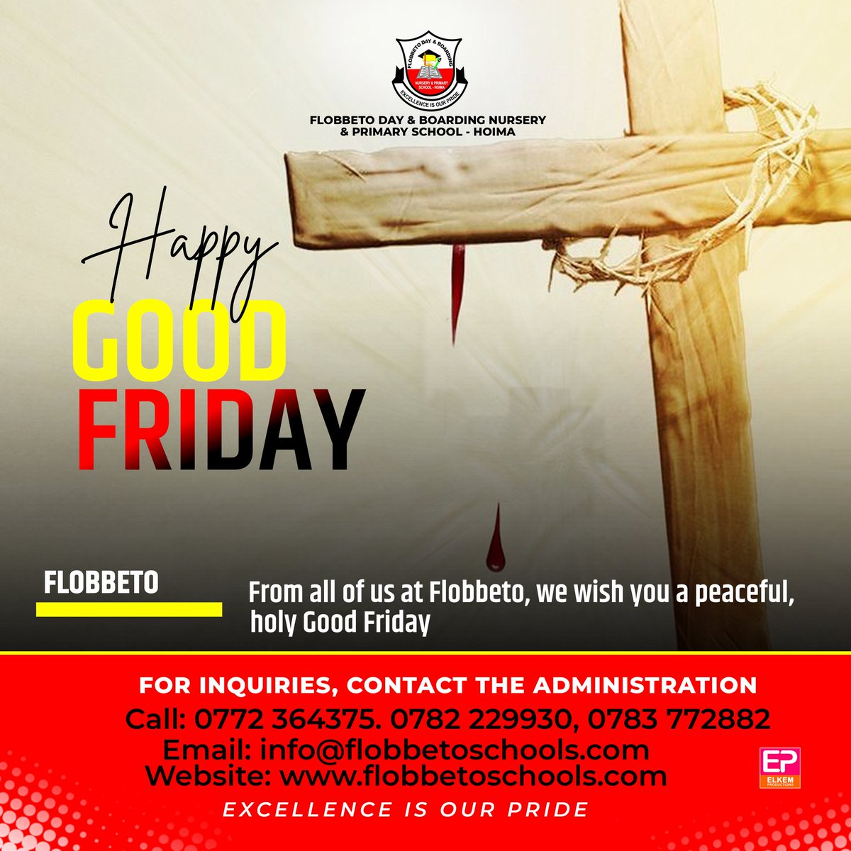 Today, we honor a story of hope, love, and sacrifice.

Happy Good Friday to you and your loved ones from Flobbeto Nursery &amp; Primary School Hoima.

#GoodFriday2025 #FlobbetoSchoolsHoima