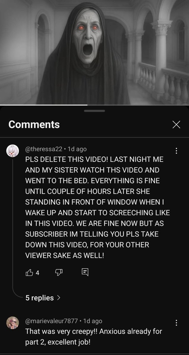 I stumbled upon a random horror youtube video and found this comment. I didn't dare to finish watching it afterward. 

channel: sketchtelling