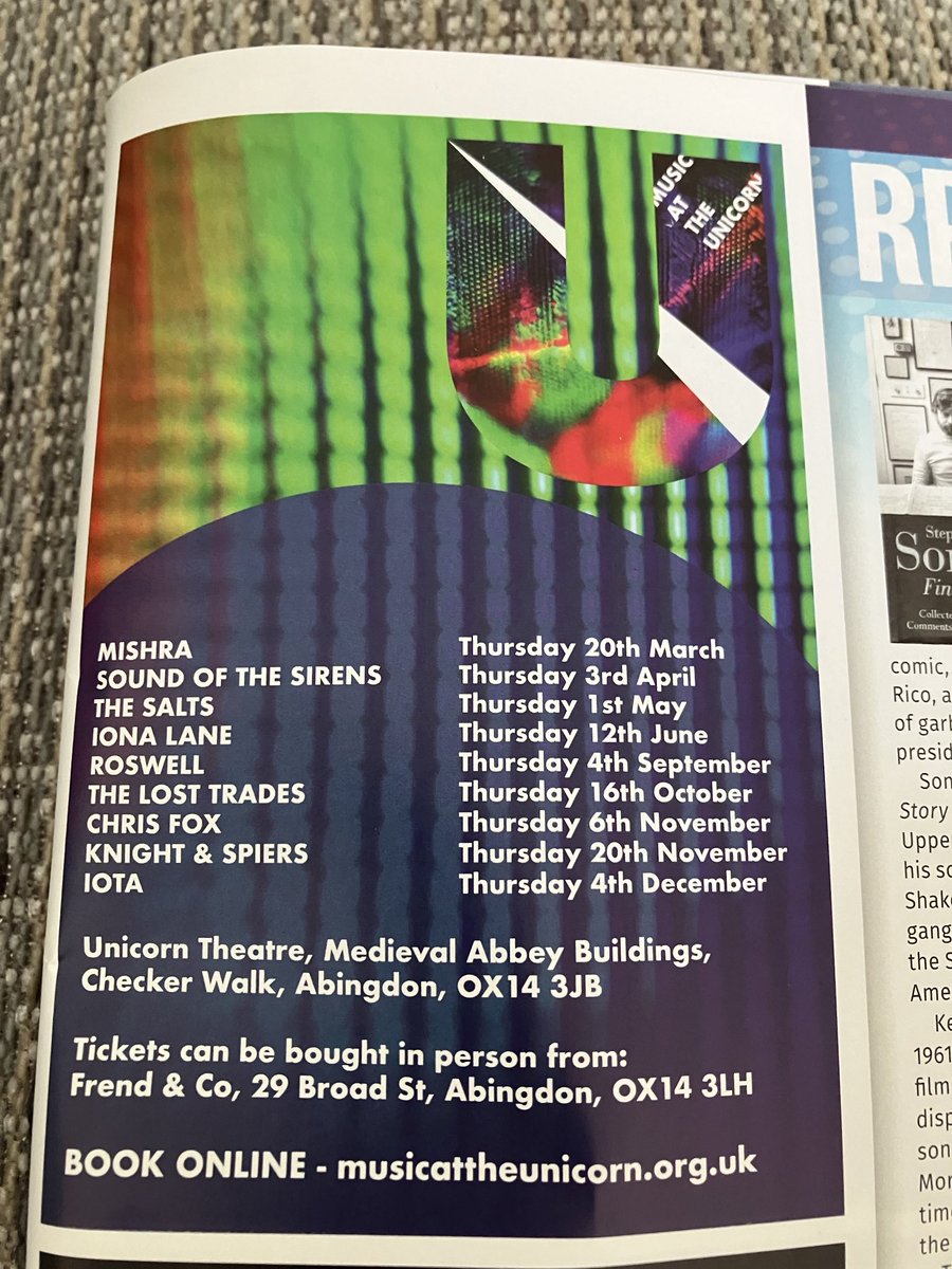 Shire Folk (@folkshire) on Twitter photo Next concert at the Unicorn Theatre #Abingdon is The Salts on May 1 promoted by ā¦<a href="/musicatunicorn/">Music at the Unicorn</a>ā©
Lots of great artists booked including Knight & Spiers on 20 November, where support will be Shire Folk favourite Craig Joiner. ā¦<a href="/squeezyjohn/">John Spiers</a>ā© ā¦<a href="/Gigspanner/">Gigspanner Trio & Big Band/Saltlines</a>ā© Next concert at the Unicorn Theatre #Abingdon is The Salts on May 1 promoted by ā¦<a href="/musicatunicorn/">Music at the Unicorn</a>ā©
Lots of great artists booked including Knight & Spiers on 20 November, where support will be Shire Folk favourite Craig Joiner. ā¦<a href="/squeezyjohn/">John Spiers</a>ā© ā¦<a href="/Gigspanner/">Gigspanner Trio & Big Band/Saltlines</a>ā©