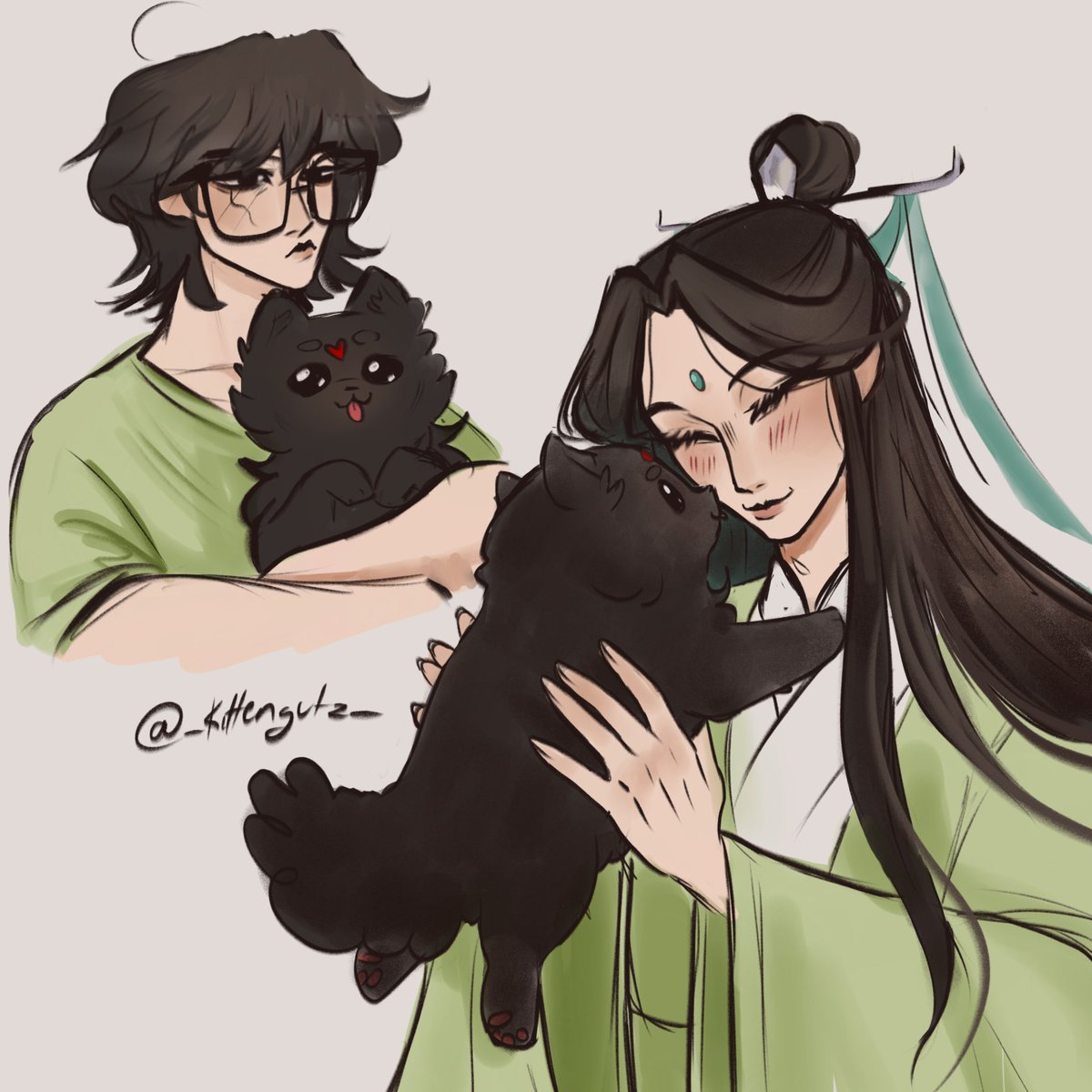 _kittengutz__'s tweet photo. Shen Yuan and Bingpup 💕 https://t.co/dE1iZeiwio