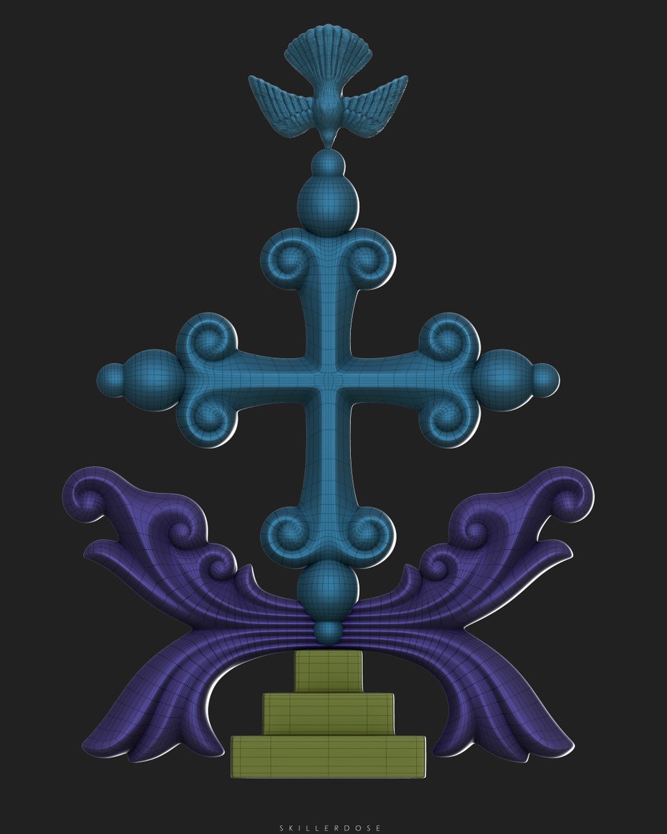 skillerdose's tweet photo. Mar Thoma Sleeva Cross. Sculpted In Zbrush. Retopologized in Maya https://t.co/BWvAxhkda0