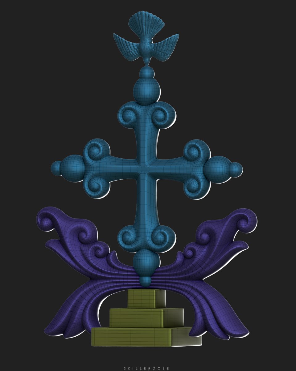 skillerdose's tweet photo. Mar Thoma Sleeva Cross. Sculpted In Zbrush. Retopologized in Maya https://t.co/BWvAxhkda0