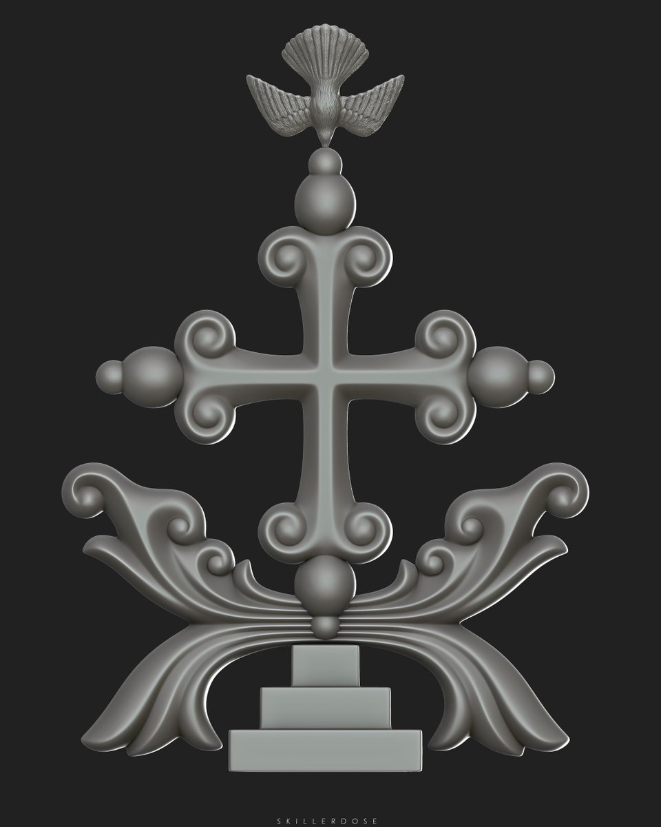 skillerdose's tweet photo. Mar Thoma Sleeva Cross. Sculpted In Zbrush. Retopologized in Maya https://t.co/BWvAxhkda0
