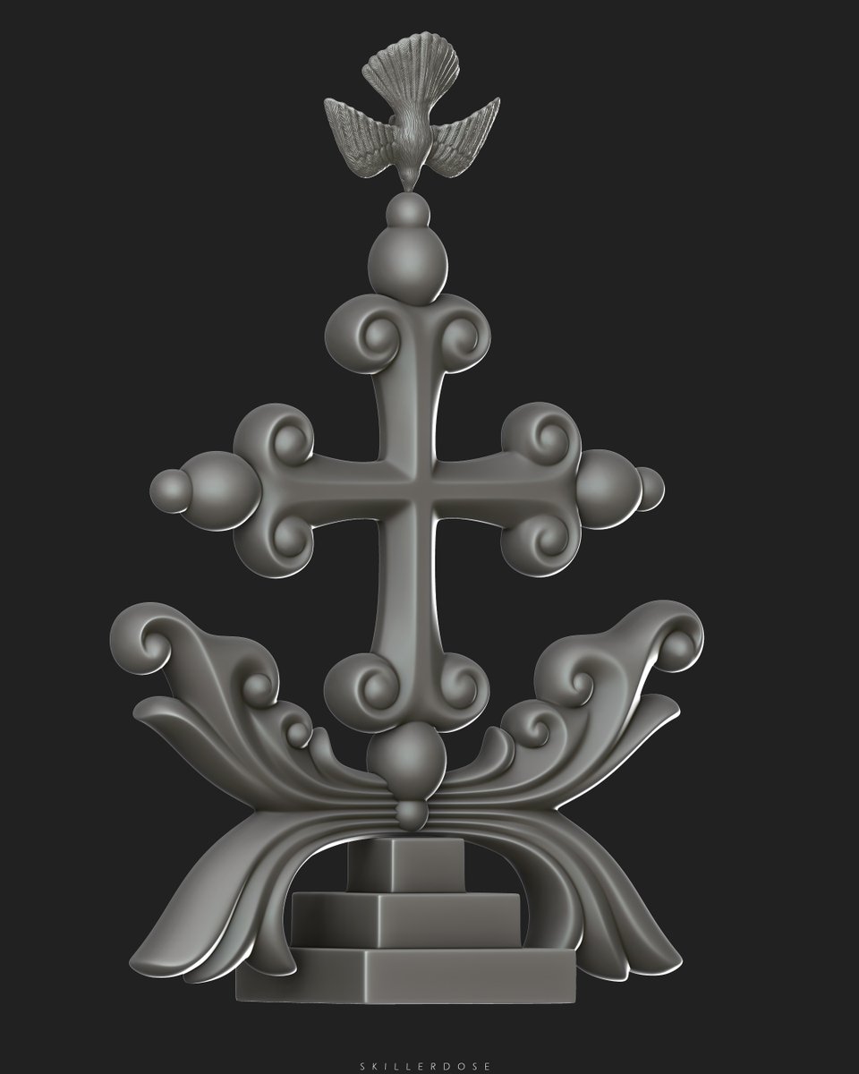 skillerdose's tweet photo. Mar Thoma Sleeva Cross. Sculpted In Zbrush. Retopologized in Maya https://t.co/tiEA0hdGAR