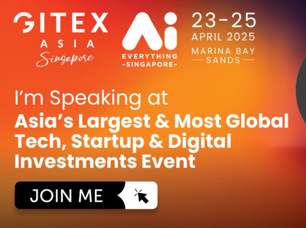 Looking forward to be this event!

#GITEXASIA #AIEVERYTHINNGSINGAPORE