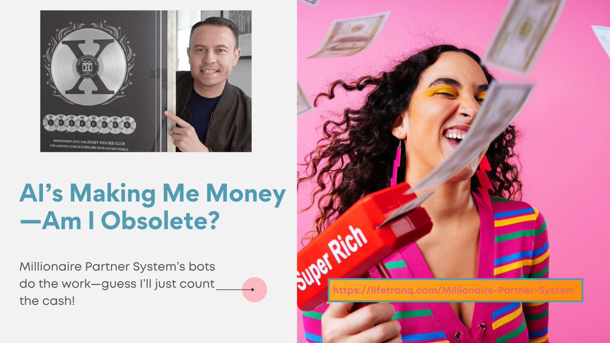 NoahSerene's tweet image. AI’s earning while I’m obsolete? Millionaire Partner’s wild! Check: lifetranq.com/millionaire-pa… #RobotBoss #FunnyMoney