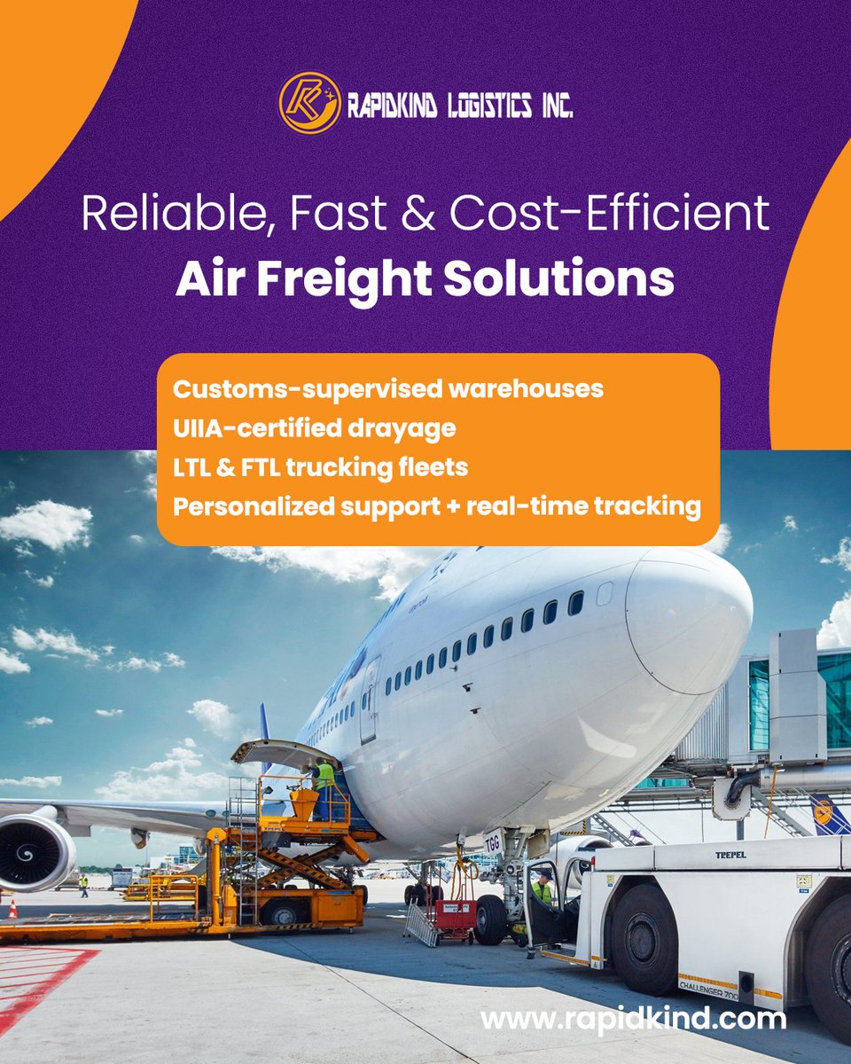 RapidKind's tweet image. ✈️ Reliable, Fast &amp;amp; Cost-Efficient Air Freight Solutions

When time matters and reliability counts, RapidKind delivers.

Streamline your logistics with a team you can trust.
🔗 Learn more: rapidkind.com

#AirFreightExperts #LogisticsSolutions #CargoTracking #RapidKind