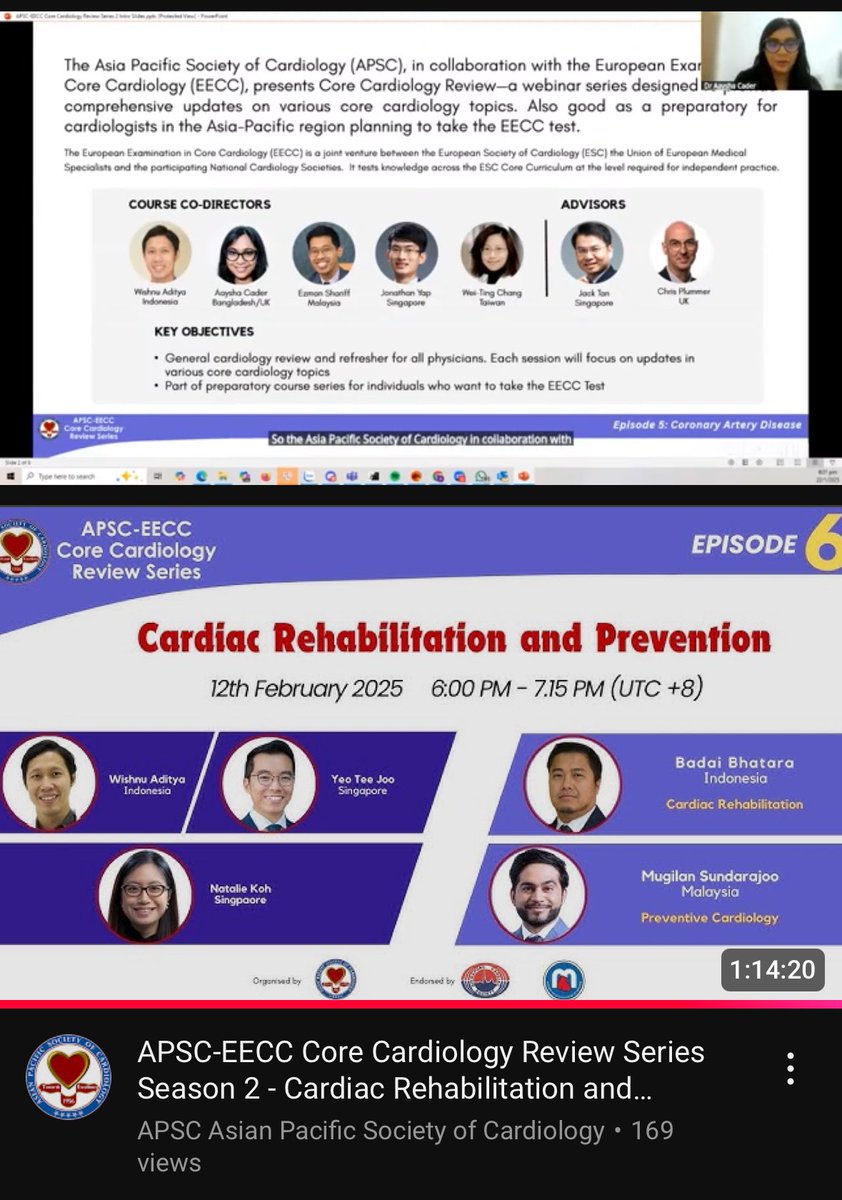 Aaysha Cader (@aayshacader) on Twitter photo The <a href="/APSCYoung/">APSC Young</a> hosts a webinar series - prep material for the <a href="/escardio/">European Society of Cardiology</a> EECC exam.
An honour to be part of this team with <a href="/Jonyap88/">Jonathan Yap</a> <a href="/wishnuaditya/">wishnu aditya</a> Ezman Shariff & Wei Ting Chang,
advised by <a href="/ChrisPlummerNHS/">Chris Plummer</a> & <a href="/jacktanwc/">Jack Tan</a>
Check out the whole series here:
youtube.com/playlist?list=… The <a href="/APSCYoung/">APSC Young</a> hosts a webinar series - prep material for the <a href="/escardio/">European Society of Cardiology</a> EECC exam.
An honour to be part of this team with <a href="/Jonyap88/">Jonathan Yap</a> <a href="/wishnuaditya/">wishnu aditya</a> Ezman Shariff & Wei Ting Chang,
advised by <a href="/ChrisPlummerNHS/">Chris Plummer</a> & <a href="/jacktanwc/">Jack Tan</a>
Check out the whole series here:
youtube.com/playlist?list=…