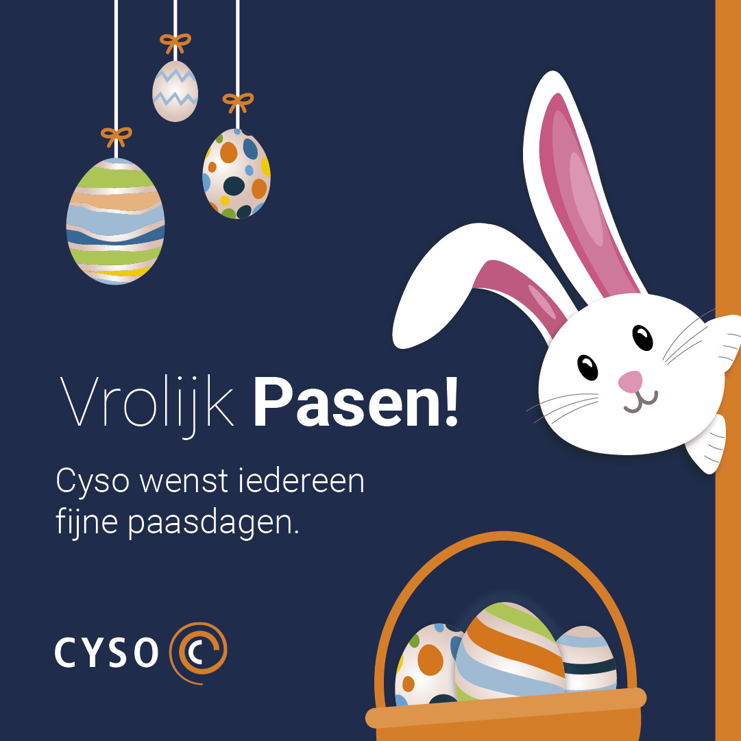 Het Cyso team wenst iedereen een fijne Pasen!

#Cyso #Pasen #paaseieren #paasdag