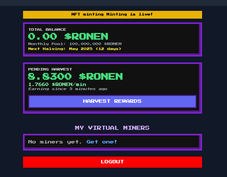 RoninFeed's tweet photo. New Ronin mining game has taken the network by surprise! 

Are you mining $RONeN on @ronencoin ? https://t.co/RU0Z1AGXgg