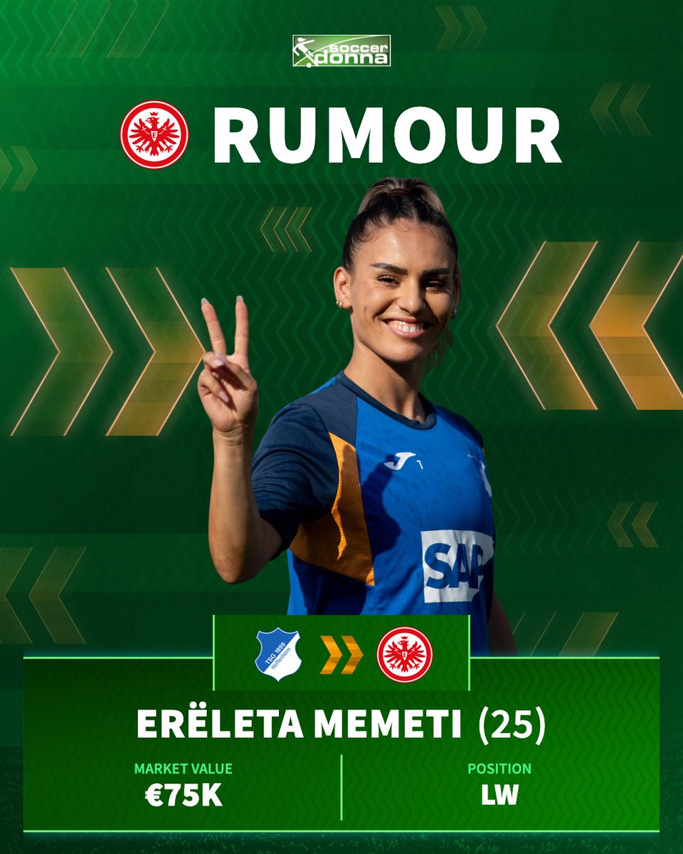 soccerdonna's tweet photo. According to our information Kosovo 🇽🇰 international Erëleta Memeti will join Eintracht Frankfurt after season! https://t.co/yIb40qkZaS