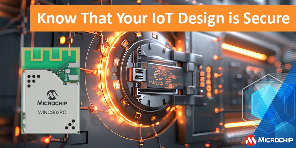 MicrochipTech's tweet photo. If you're building #IoT solutions, you need trusted security—not hidden vulnerabilities. Our Wi-Fi security features include: 

✅ ECC608 secure element for secure communication
✅ Immutable secure boot 
✅ WPA3 security and more

Information: https://t.co/2qB04MEZnT. #SecureWiFi https://t.co/4dd9j5IvVd
