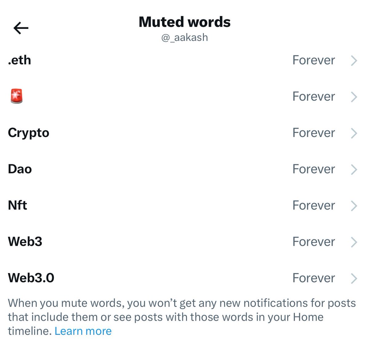 _aakash's tweet photo. Muted words list updated https://t.co/suqZvGpQ42