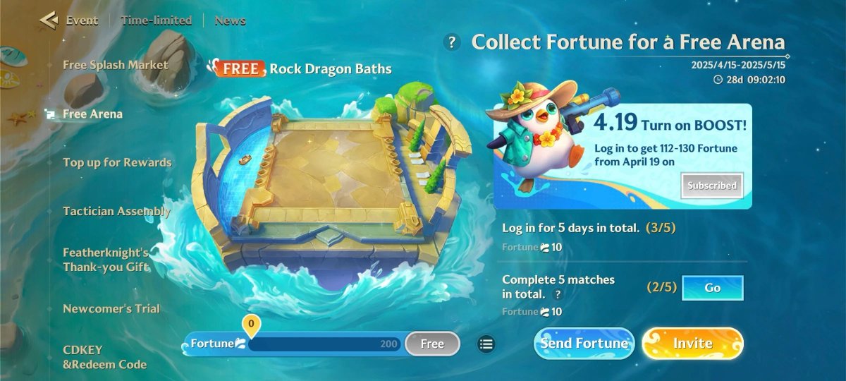 goldenspatula's tweet photo. 🏞 Free Arena: Rock Dragon Baths!
Only on April 19th too! Log in tomorrow to get 112-130 Fortune boost to collect Arena Rock Dragon Baths arena for free!
Play Golden Spatula now—Up! Up! Win!
👉 https://t.co/rgV9kiTtRc
#GoldenSpatula #CyberGS #GSNewSet #HackIntoGS #GSCyberSplash