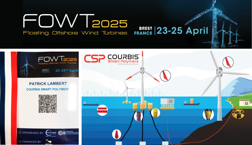 GroupeCOURBIS's tweet image. Join PATRICK LAMBERT at FOWT in Brest, where he will present our high-performance polymer solutions dedicated to the marine renewable energy market!
#SMARTPOLYMERS #FOWT #FOWT2025