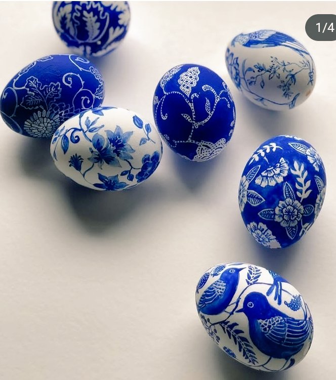 #Eggs at #Easter relate to ideas of new life in the #Spring.
Painted eggshells by artist Ruby Silvious #WomensArt