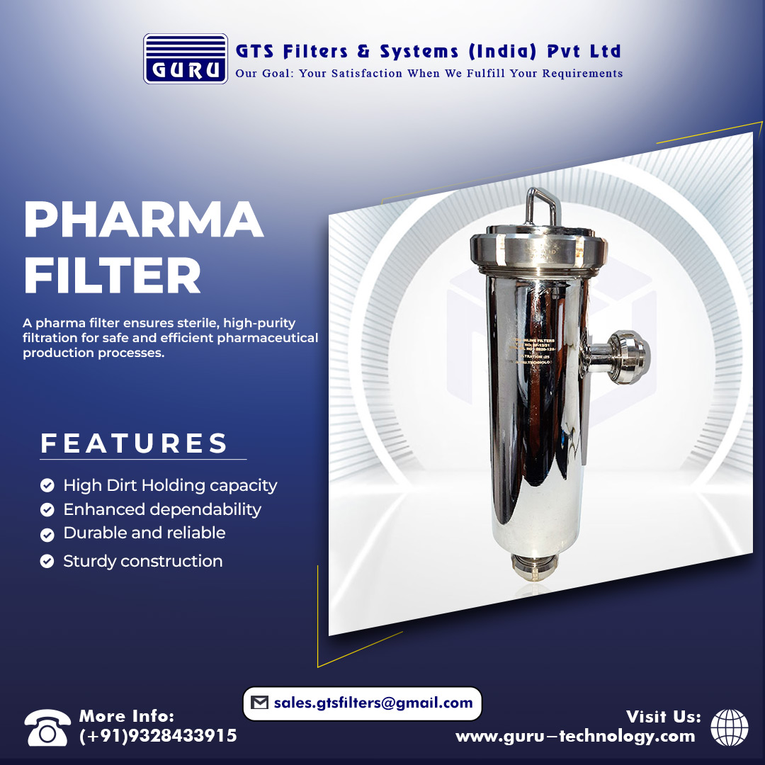 #Pharmafilters are essential for sterile filtration, virus removal, and solution clarification in pharmaceutical, medical, and food industries. GTS Filters and Systems provide durable, high-performance filters made from stainless steel.
guru-technology.com/pharma-filter/