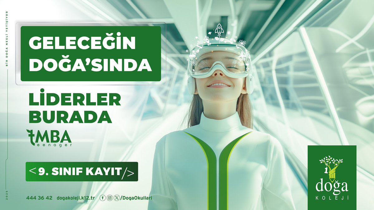 Liderlik yolculuğu, Doğa Kolejinde başlar!
9. sınıf kayıt dönemi başladı.
Bilgi ve kayıt için: dogakoleji.k12.tr/kayit