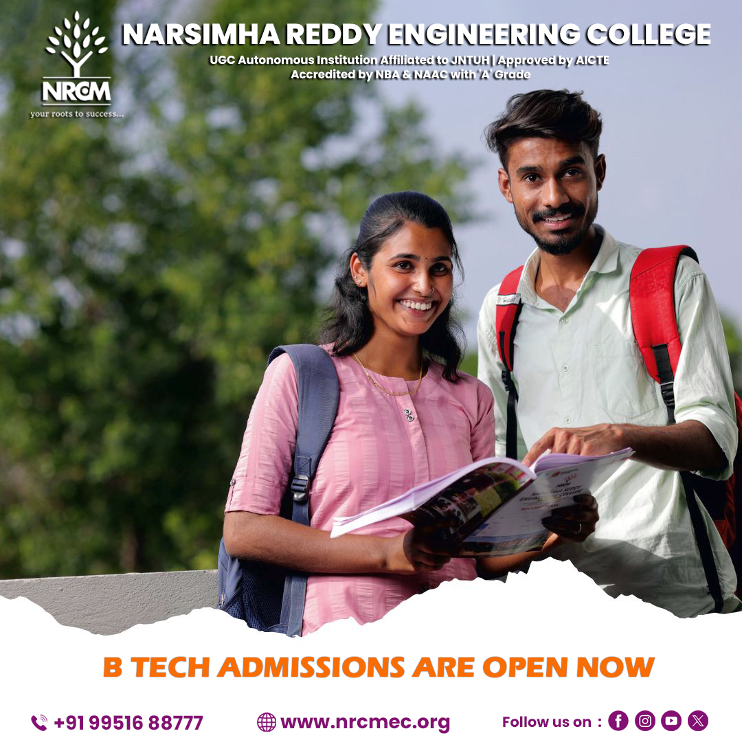 Nrec_college's tweet image. ???? Exciting News! BTech admissions are now open at NRCM College. Seize this opportunity to join a top-notch institution and advance your career in engineering. For more details, contact us at +91 9951688777. Secure your future today!

#BTechAdmissions #NRCMCollege