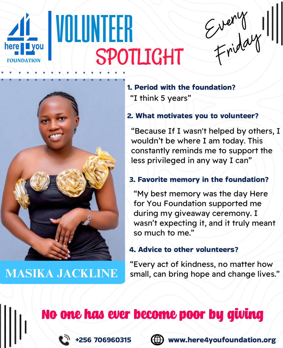 here4youUg's tweet photo. Today on the spotlight 🥳meet our mugole.. mukasika Jackline 😊5 years volunteering with @here4youUg https://t.co/8KWUnStCDd
