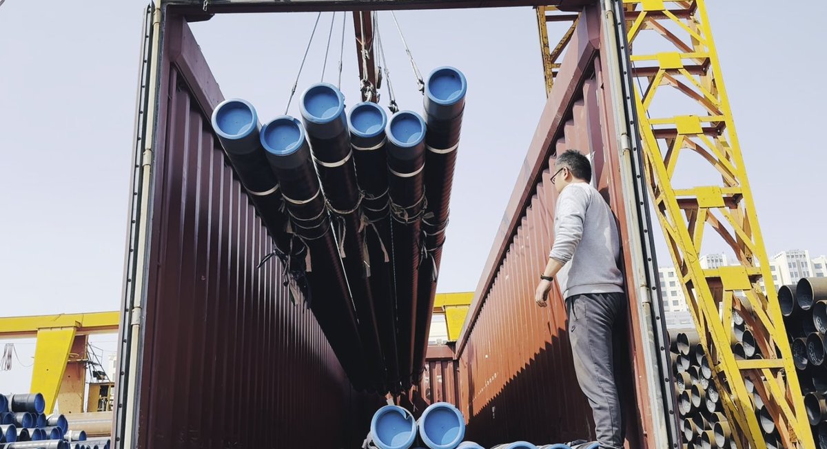 BotopSteel's tweet image. Video of API 5L PSL2 X52N (L360N) Seamless Steel Pipes with 3LPE Coating Loaded into Open-Top Container💯
📩 sales@botopsteelpipes.com
☎ Whatsapp:008613463768992
🌐 botopsteelpipes.com
#api5l #x52 #x52n #api5lx52 #api5lx52n #seamless #din30670 #linepipe #botopsteel