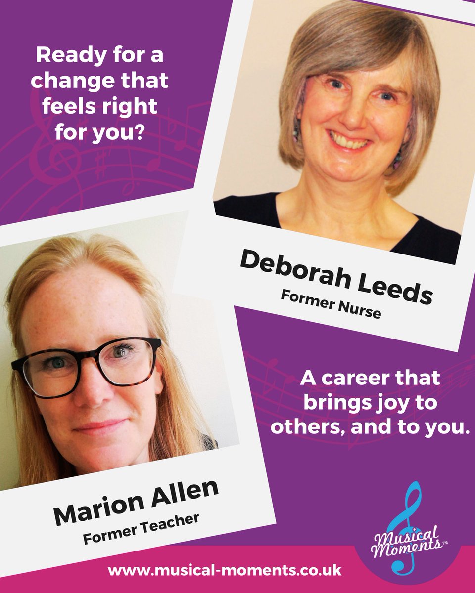 Think you need professional musical experience to be a franchisee? Think again! 🎶
Many of our team came from other careers:
🎵 Marion Allen, a former teacher, runs Musical Moments Bradford.
🎵 Deborah Pennington, once a nurse, leads Musical Moments Leeds.
Follow your passion! 💛