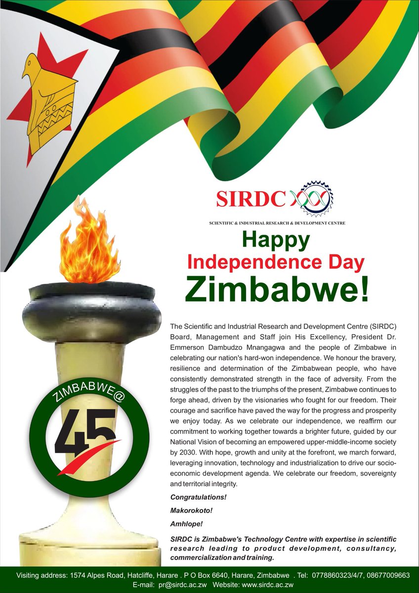 sirdczim's tweet photo. Happy Indipendence Day Zimbabwe #sirdc https://t.co/95pu2n3bZG