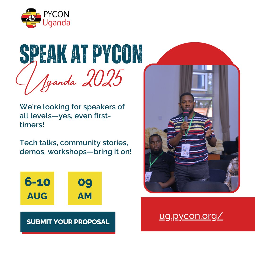 Waiting for a sign to submit your PyCon Uganda talk?

This. Is. The. Sign. 

Even the Python interpreter believes in you. 

Don't leave it hanging.

Submit here: ug.pycon.org

#PyConUganda2025 #PyCon #PyConUganda