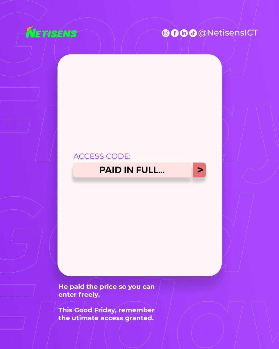 vizion_o's tweet image. At Netisens ICT, I had the privilege to shape this Good Friday design a visual story of redemption, sacrifice, and hope. From concept to creation, every element was intentionally crafted to reflect the weight of what this season truly means.
#EasterDesign #GoodFriday #HePaidItAll
