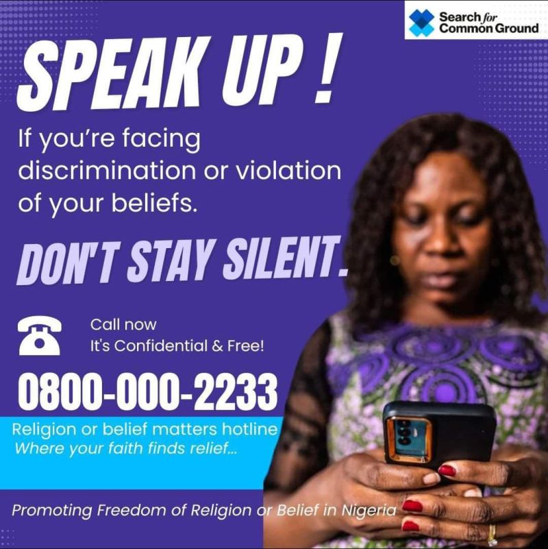 Freedom of religion or belief is a fundamental right. Together, we can build a Nigeria where every1 is free to practice their faith without fear. Let's promote understanding, respect, &amp; peace. #FreedomOfReligion
#ReligiousFreedom
#SFCGNigeria
#YouthAdvocate4FoRB
#NigeriaYouthCARE