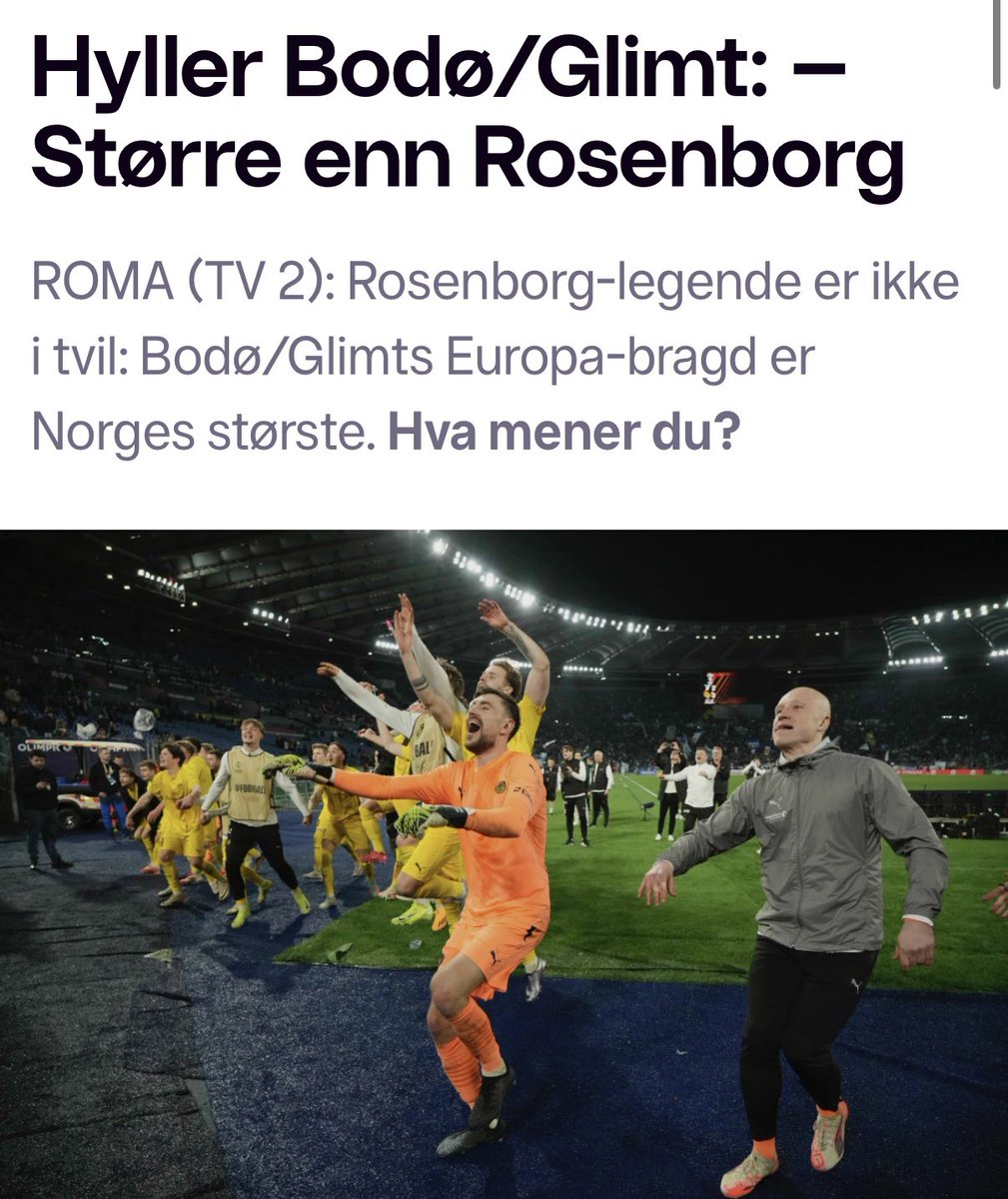 Enorm prestasjon, men vi snakker Europa League her. En b-lags turnering uansett hvordan man vrir og vender på det. Et godt stykke unna prestasjonene til Eggens RBK.