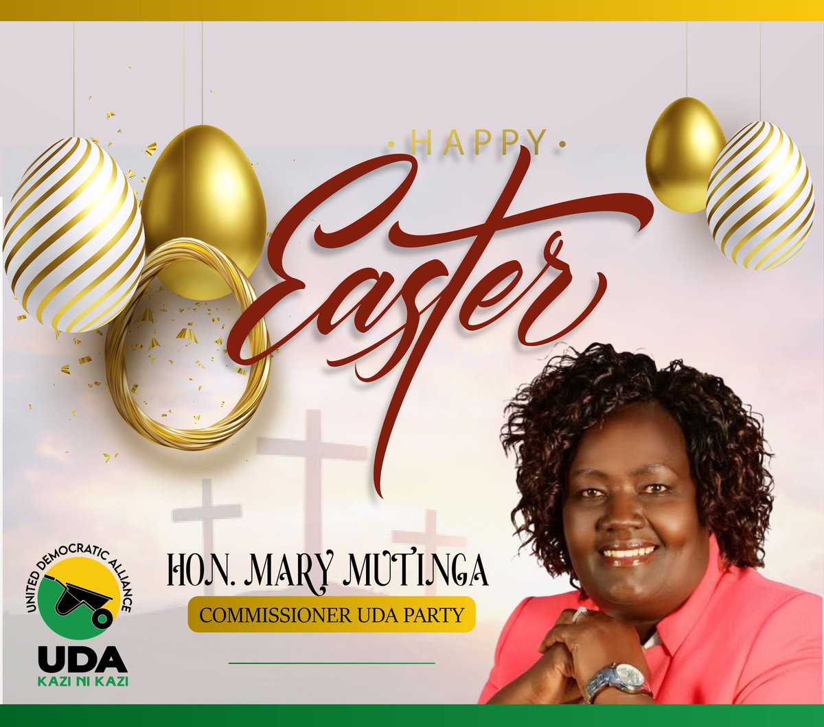 MaryMutinga's tweet photo. This Easter, we are reminded of the values that unite us: hope, resilience, and the belief in a brighter tomorrow. May this season bring peace to our homes and strength to our nation. https://t.co/siGeyVkheX