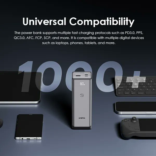 _habayomi's tweet photo. Oraimo PowerJet 130: 27,600mAh, 130W fast charging!  

Charges iPhone 15 5.5x, Galaxy S23 5x, MacBook Air 2x.  

Compatible with Apple, Samsung, TECNO, HP, Dell & more.  

Recharges to 100% in 1.5hrs.

Price: 79,500

Use promo code 6S8ZERN5ZY4C for 20% discount off

Link: https://t.co/i7go8d3waC