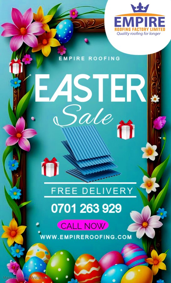 RoofingFactory's tweet photo. 🌷🐰 HOP INTO SAVINGS THIS EASTER! 🐰🌷
🛠️🏡 Crack open egg-cellent deals on roofing sheets!
🎉 Up to KES 450 – only for a limited time!
⏳ Don’t wait for the sale to end!
📞 Call us or visit today! 🚚💨
             0701 263 929 https://t.co/lS7igt2ffp