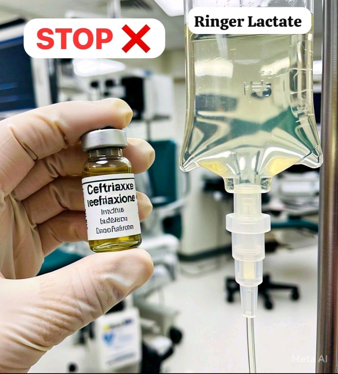 MoarSahitoPTI's tweet photo. Interaction: 📚
Ceftriaxone injection should not be used with any calcium containing IV fluids (such as Ringer or Hartmann's solution). Mixing Ceftriaxone with these solutions can result in the formation of dangerous foam white precipitate, which may be threatening for the patient.
This risk is particularly high in neonates. 

Ceftriaxone should only be used with:

Dextrose 2.5%
Dextrose 5%
Dextrose 10%
NS (Sodium Chloride 0.9%)
