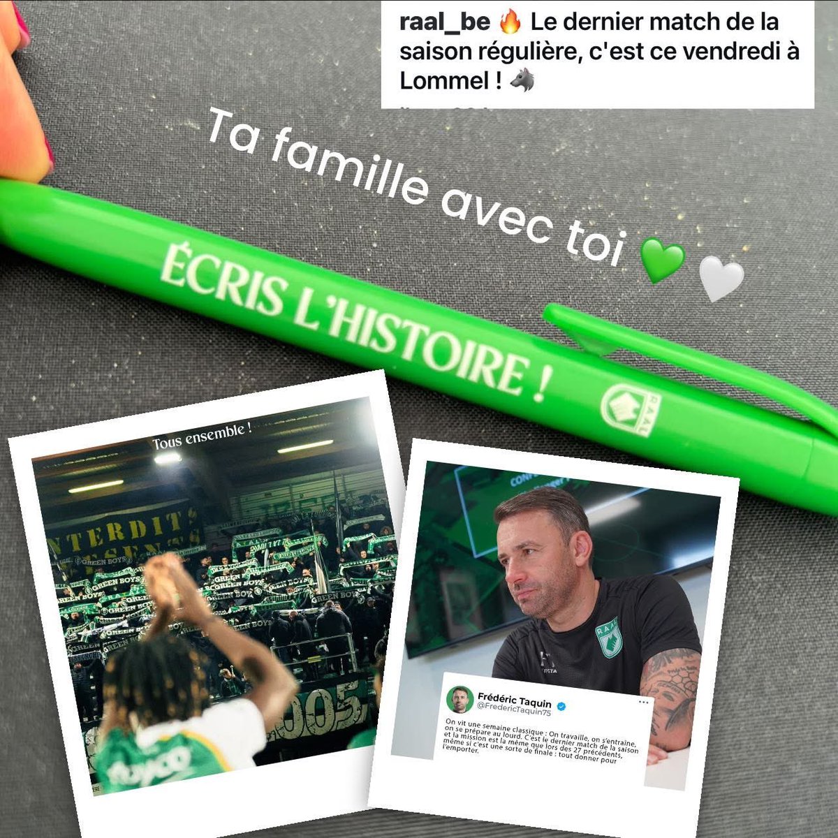 Caroline Taquin (@taquincaroline) on Twitter photo Écris l’histoire 💚 🤍
RAAL La Louvière 🐺
On sait que tu vas tout donner pour et avec ton équipe 🔥 <a href="/raal_be/">RAAL La Louvière</a> #FrédéricTaquin <a href="/SalvatoreCuraba/">Curaba Salvatore</a> Écris l’histoire 💚 🤍
RAAL La Louvière 🐺
On sait que tu vas tout donner pour et avec ton équipe 🔥 <a href="/raal_be/">RAAL La Louvière</a> #FrédéricTaquin <a href="/SalvatoreCuraba/">Curaba Salvatore</a>