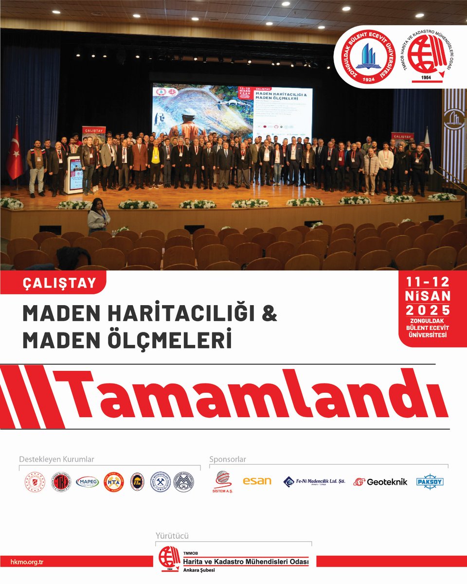 TMMOBHKMO's tweet photo. MADEN HARİTACILIĞI &amp; MADEN ÖLÇMELERİ ÇALIŞTAYI GERÇEKLEŞTİRİLDİ

Detaylar için tıklayınız https://t.co/5ZCVqXxEO4 https://t.co/6aEWQ8k1Bl