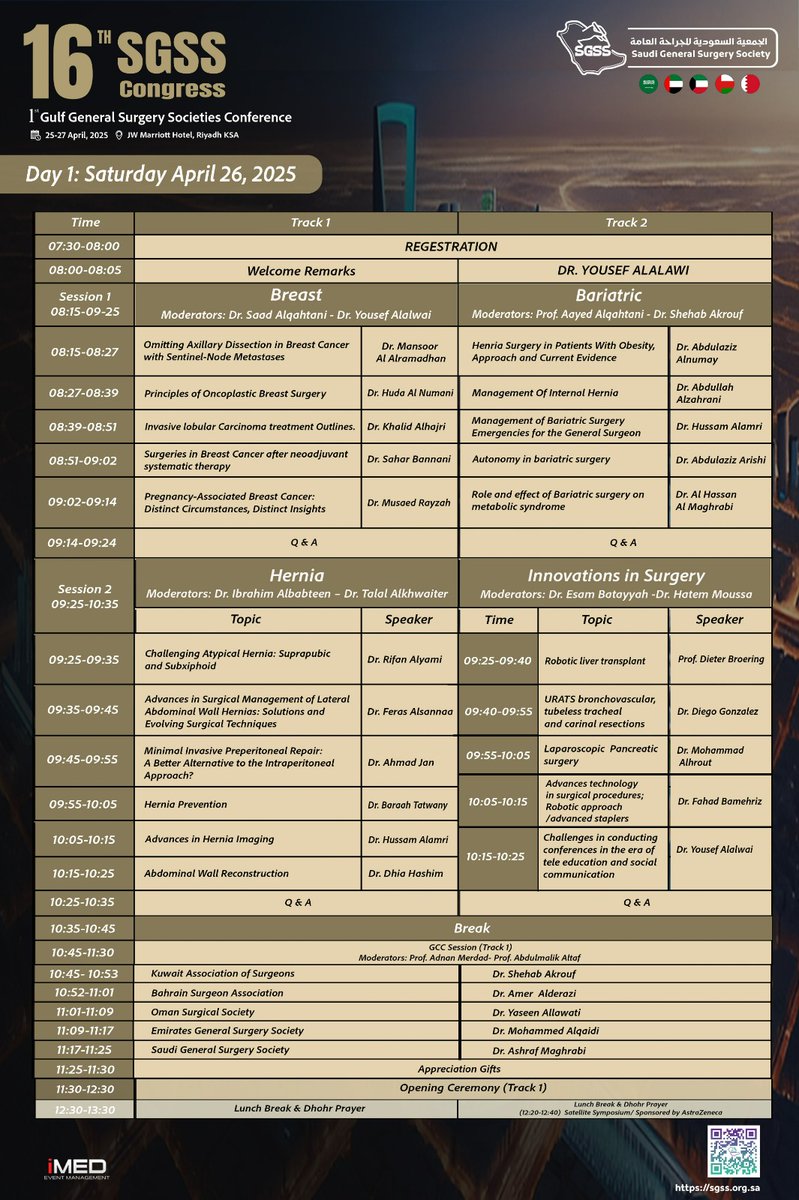 SGSS_KSA's tweet photo. Day 1 Scientific Program https://t.co/mjbtDo2Zdm