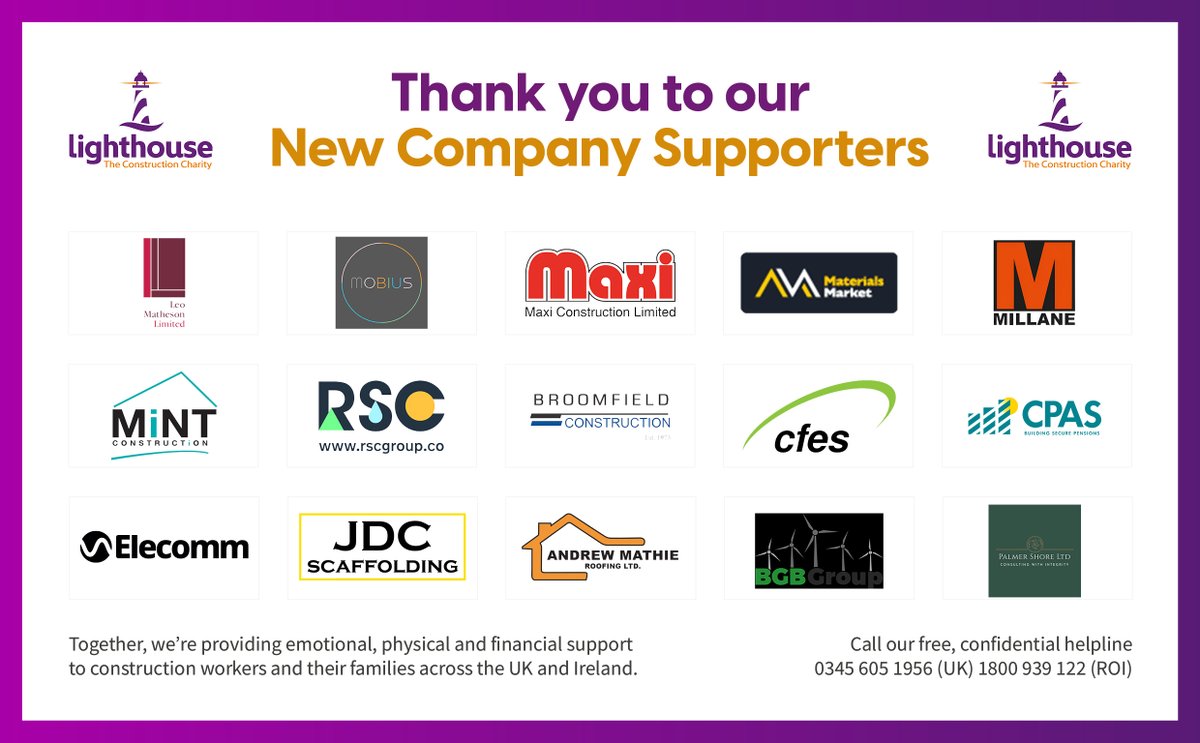 Thank you to the following companies for their generous donation as a new Company Supporter, we're thrilled to have you be part of our mission!