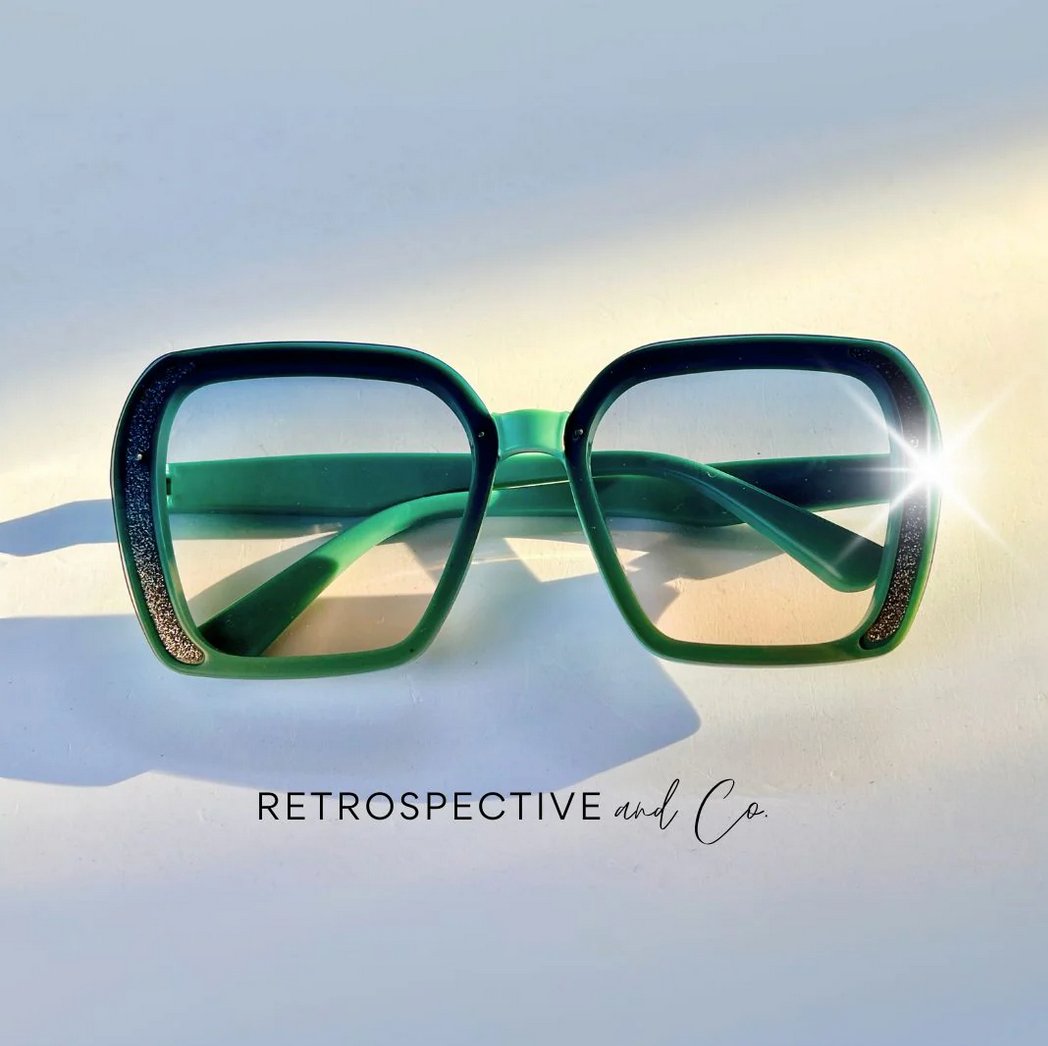 RetrospectiveCo's tweet photo. Feeling shady in style with these green oversized retro sunglasses! Bring on the sunshine with these bad boys! 😎⁠ Step up your eyewear game &amp; Shop online @ https://t.co/cquP3D9ZGZ OR send us a DM to purchase.⁠

 #sunglasses #accessories #sunnies #eyeglasses #afrikaburn https://t.co/5wbgH0BK9E