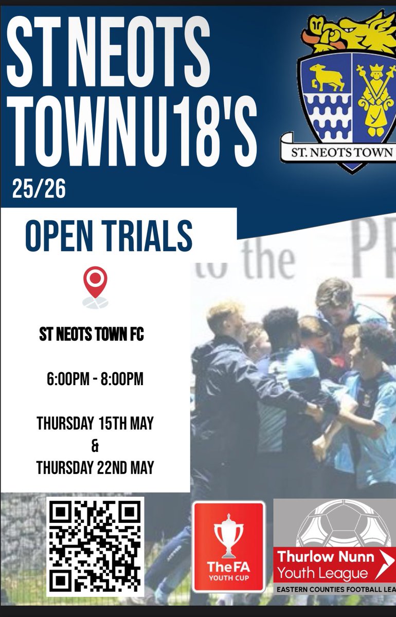 Join a club on the rise! ⚽️ 

3 U18s made appearances in our title winning first team this season. 

Others applying their trade and other local clubs. 

Regular training with our first team and other progression opportunities. 

Get involved!