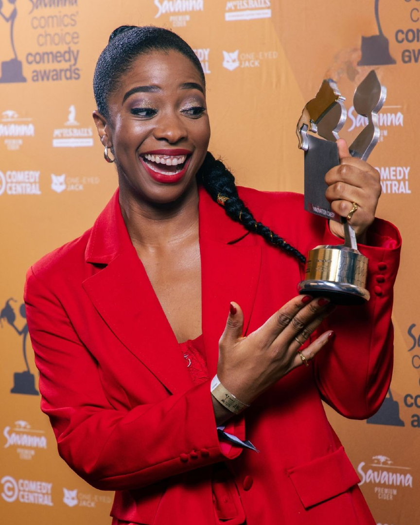 Comics' Choice Comedy Awards® (@comics_choice) on Twitter photo The performance was original. The comedy was off-centre.
The trophy? Well, it’s hers now.
<a href="/celinetshika/">Céline Tshika</a> took the win for Innovative Comedy Performance, and proved that funny doesn’t have to come in a standard format.
#SavannaCCA The performance was original. The comedy was off-centre.
The trophy? Well, it’s hers now.
<a href="/celinetshika/">Céline Tshika</a> took the win for Innovative Comedy Performance, and proved that funny doesn’t have to come in a standard format.
#SavannaCCA