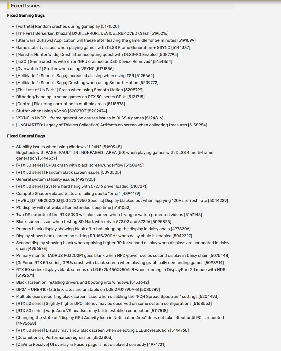 NVIDIA’s latest driver update fixes Fortnite crashes, Windows 24H2 stability issues, black screen problems on RTX 5000 series, and more.