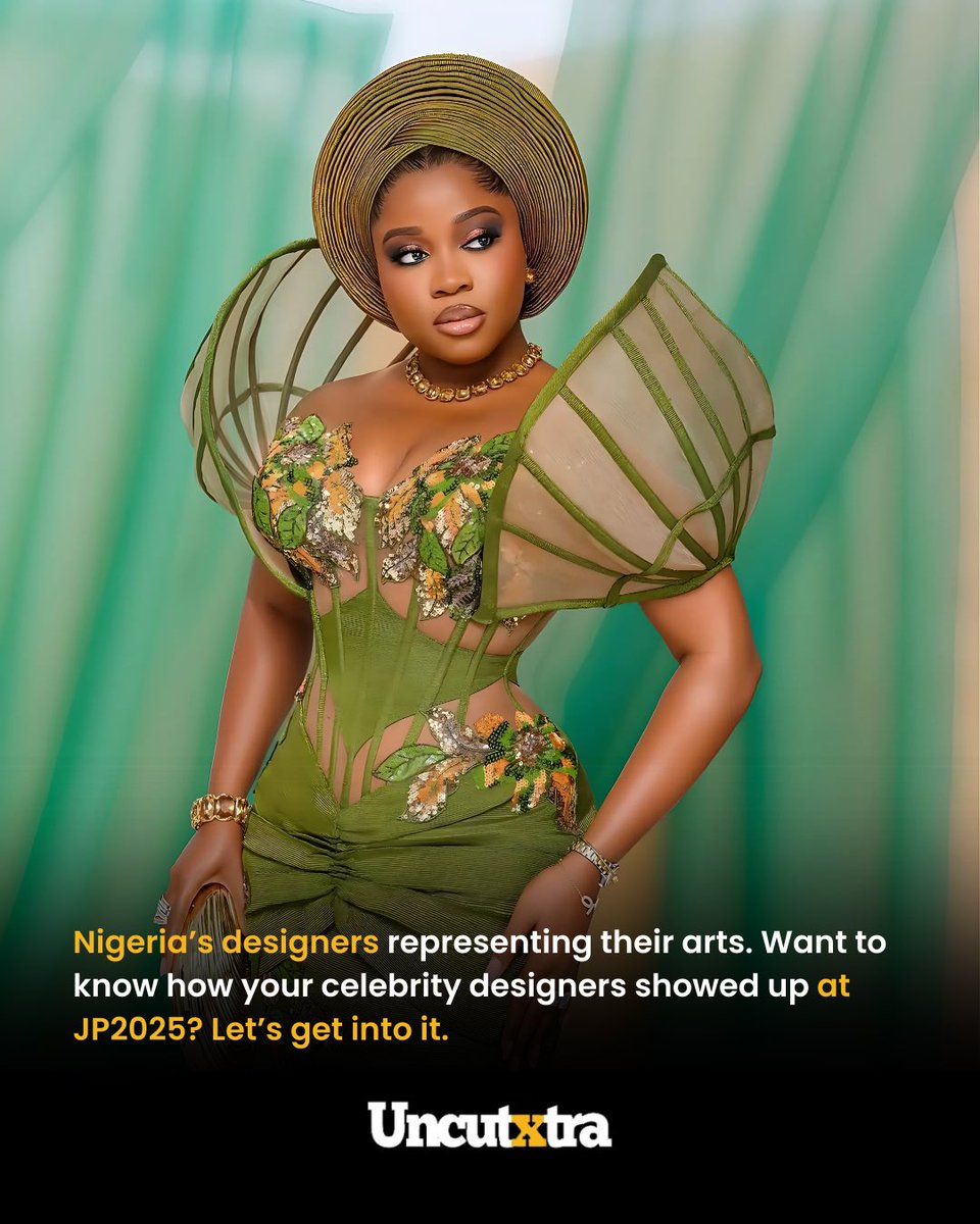 uncutxtramag's tweet image. Nigeria’s designers are good at putting together a perfect look. But guess what they do better? Representing their arts? Want to know how your celebrity designers showed up at JP2025? Let’s get into it.

#JP2025 #NigerianDesigners #StyleWithSoul #WearableArt #UncutxtraFashion